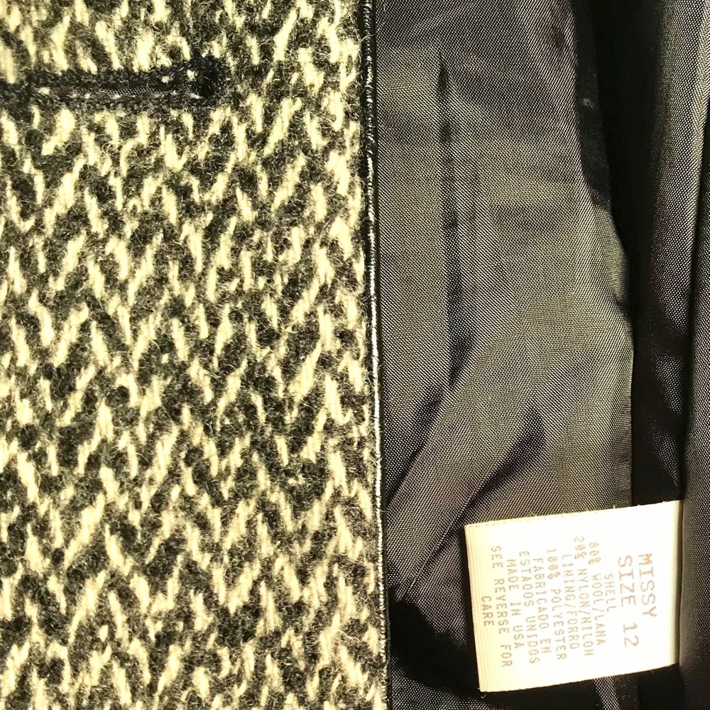 Mackintosh Vintage Wool Tweed Coat EcoChic Overcoat Gray Black Women’s Size 12 - Picture 15 of 16